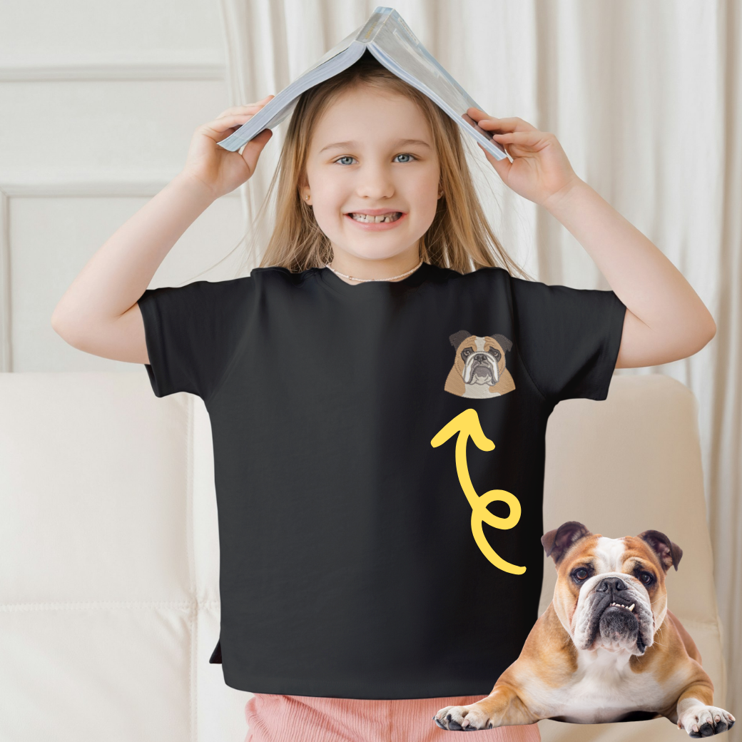 【新発売】うちの子刺繍コーデ - ペット写真から作る刺繍入りTシャツ