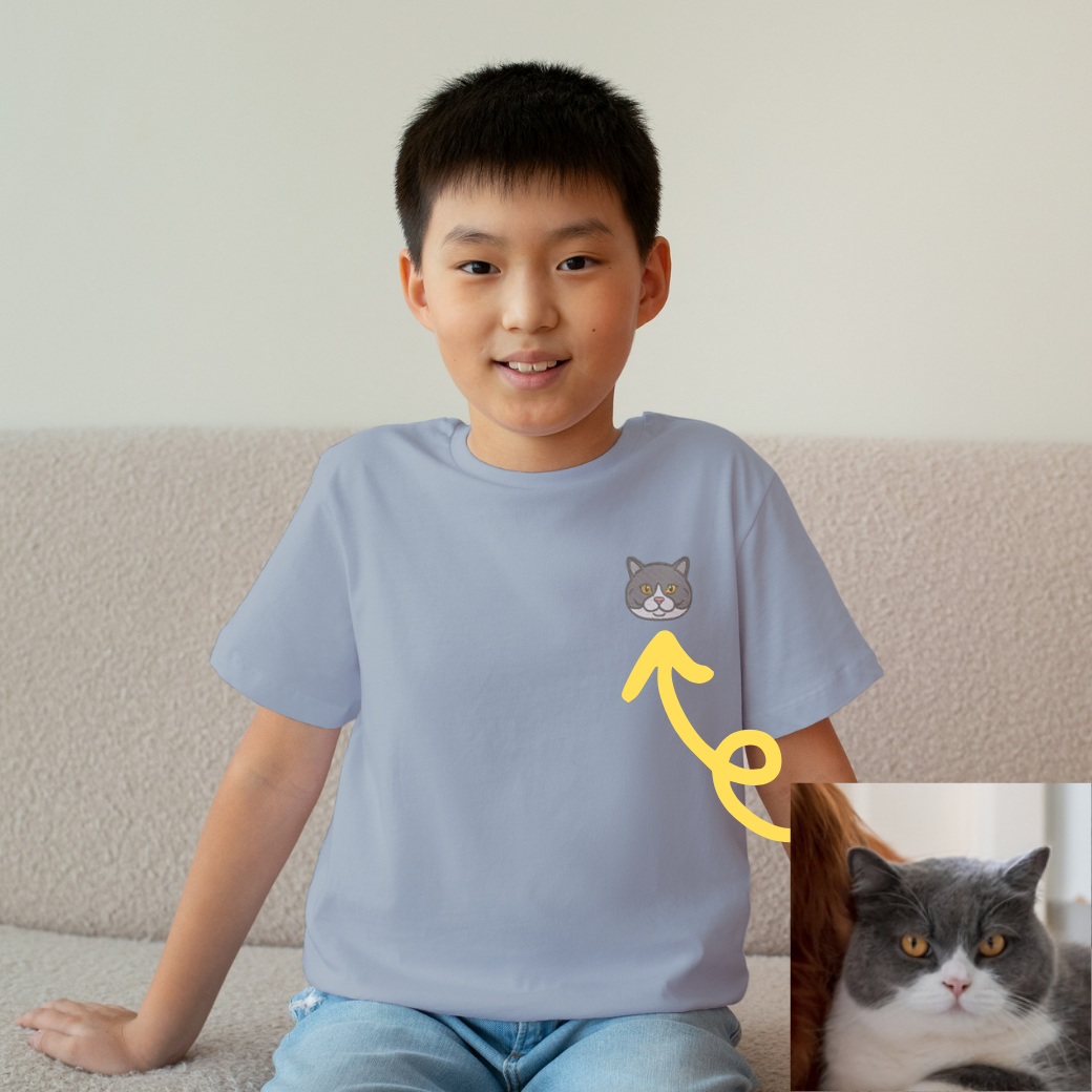 【新発売】うちの子刺繍コーデ - ペット写真から作る刺繍入りTシャツ