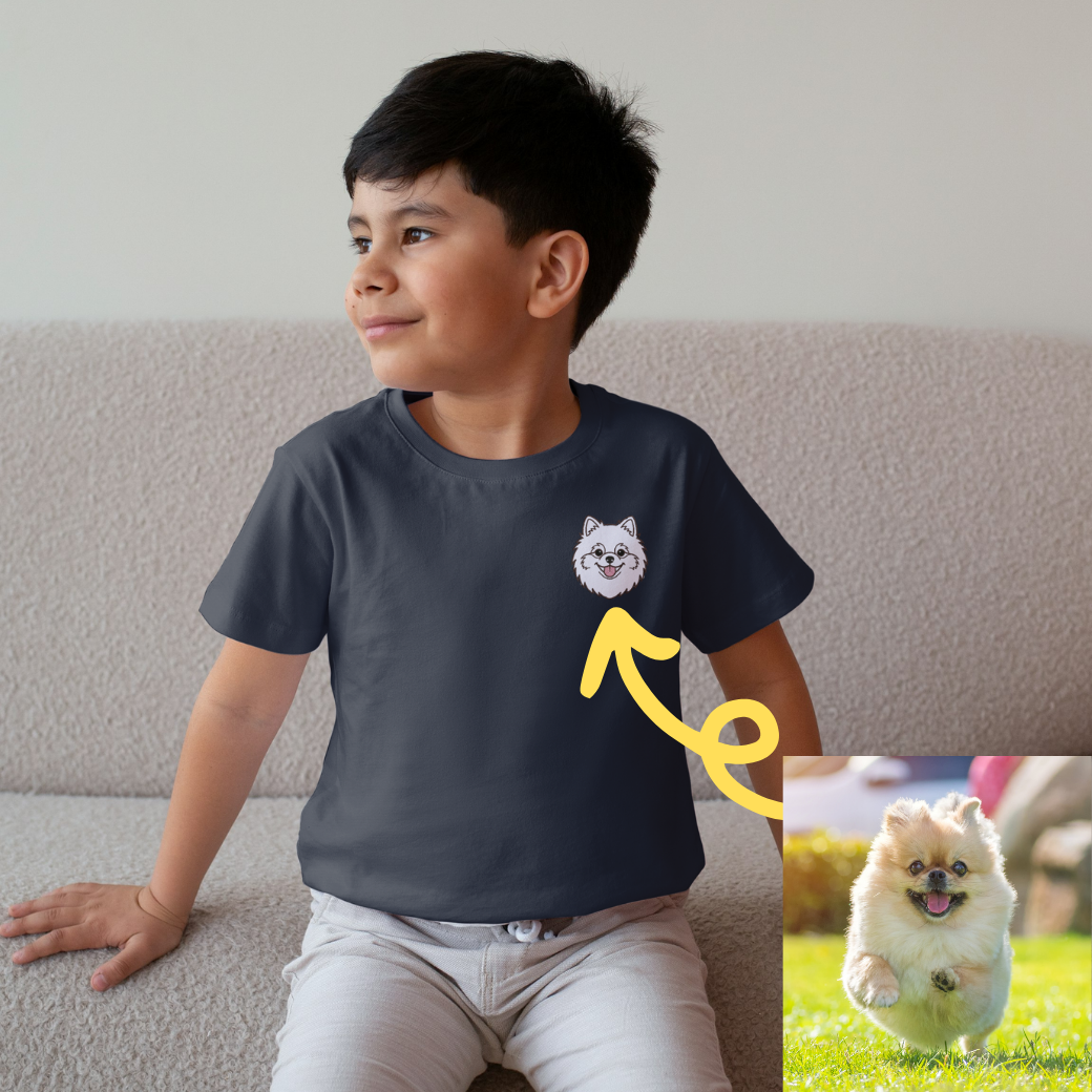 【新発売】うちの子刺繍コーデ - ペット写真から作る刺繍入りTシャツ